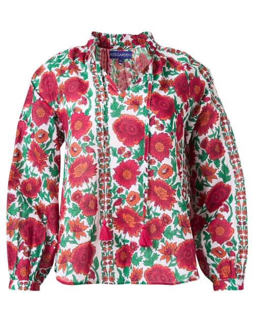 Product image - Ro's Garden - Pilar Red Multi Floral Cotton Blouse