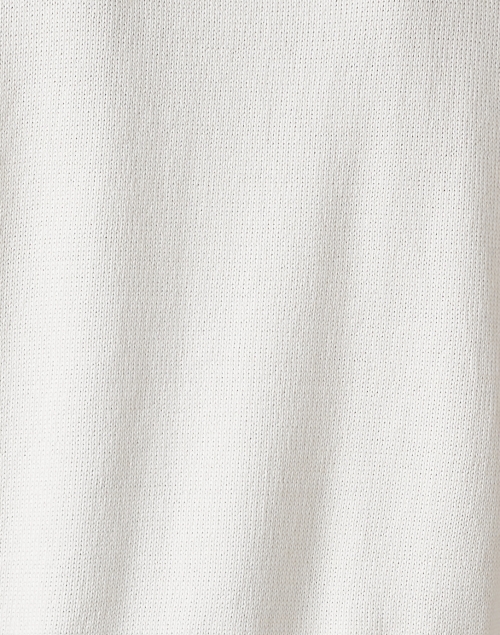 Fabric image - Lafayette 148 New York - White Cotton Silk Zip Sweater
