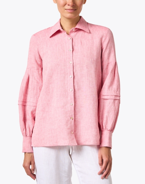 Front image - 120% Lino - Pink Linen Shirt