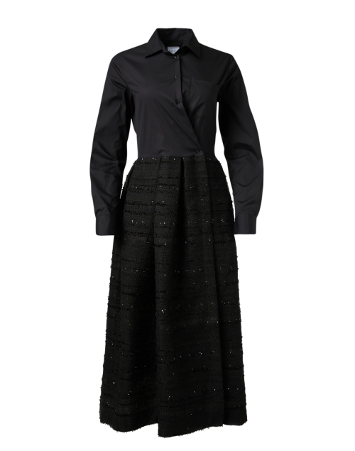 Product image - Sara Roka - Elenat Black Poplin and Tweed Skirt Dress