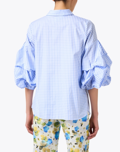 Back image - Weill - Salla Blue Gingham Cotton Shirt