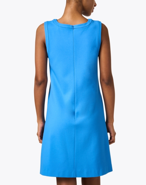 Back image - Jane - Riva Blue Jersey Shift Dress