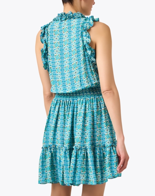 Back image - Poupette St Barth - Triny Turquoise Print Dress 