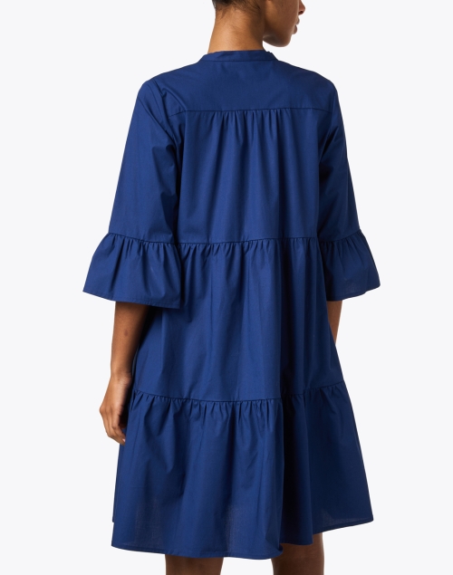 Back image - Rosso35 - Navy Cotton Poplin Mini Dress
