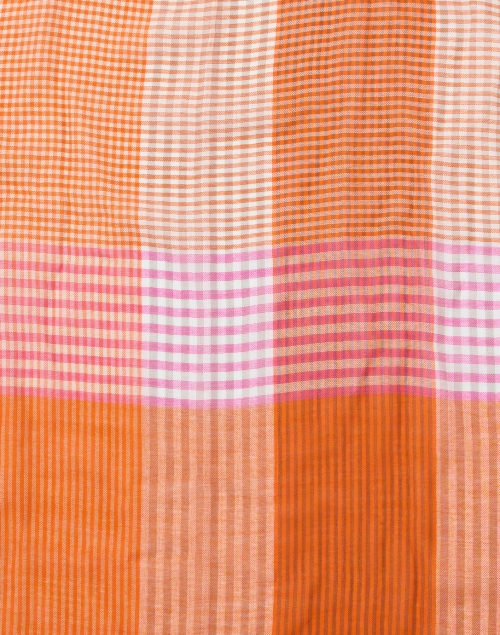 Fabric image - Johnstons of Elgin - Orange Plaid Wool Scarf