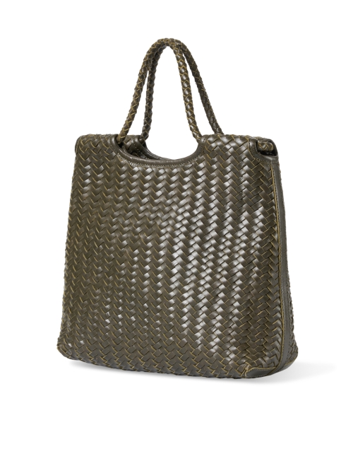 Front image - Bembien - Mena Olive Woven Leather Tote