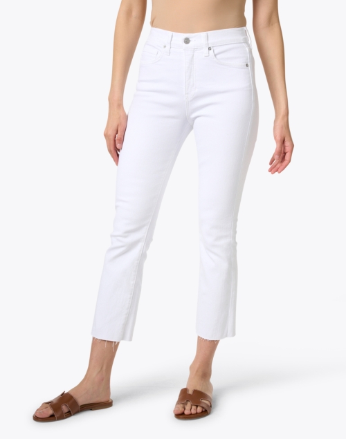 Front image - Veronica Beard - Carly White High Rise Stretch Flare Jean