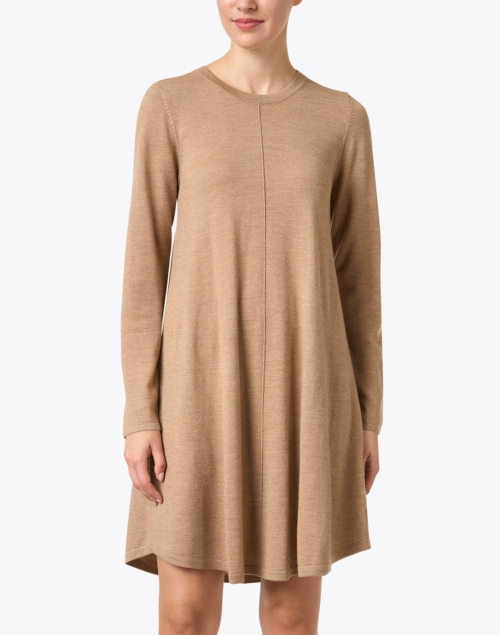 Front image - Repeat Cashmere - Camel Wool Swing Dress
