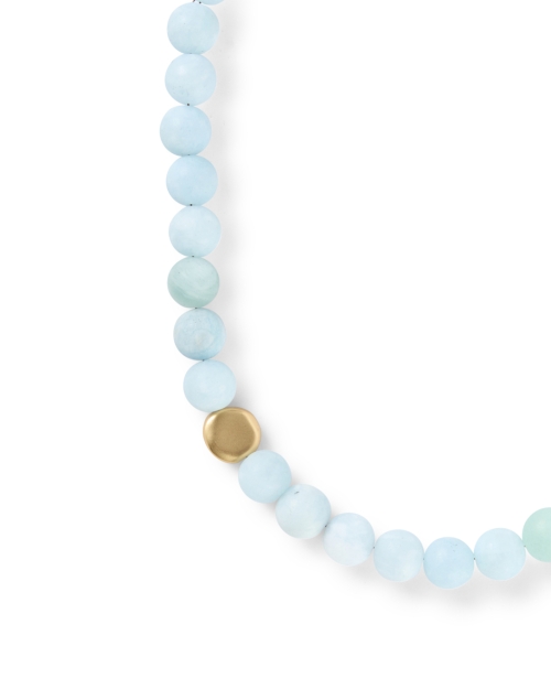 Fabric image - Deborah Grivas - Aquamarine and Gold Beaded Necklace