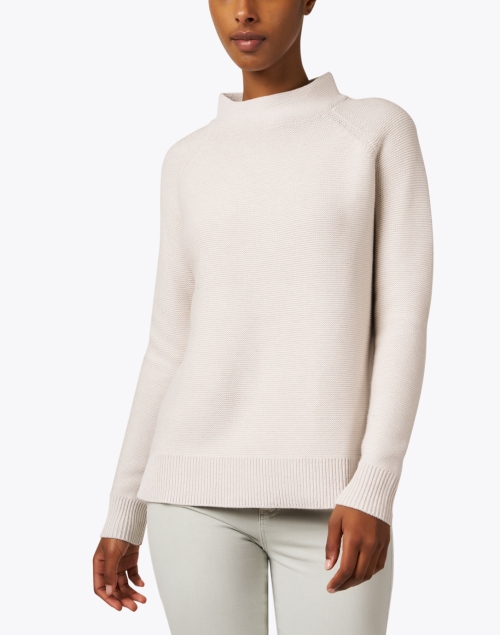 Front image - Kinross - Beige Garter Stitch Cotton Sweater