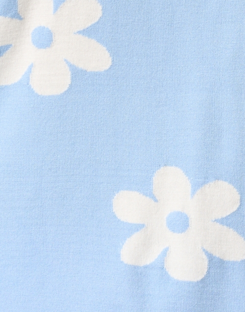 J'Envie - Laguna Blue and White Floral Print Stretch Top