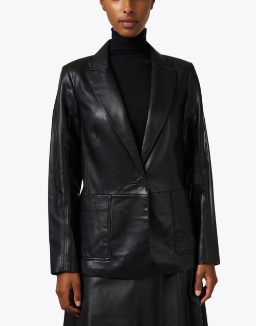 Front image - Kobi Halperin - Benji Black Faux Leather Jacket
