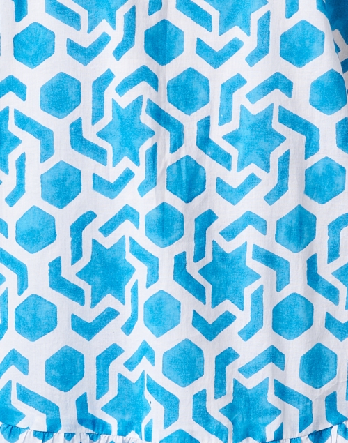 Fabric image - Ro's Garden - Deauville Blue Geometric Print Shirt Dress