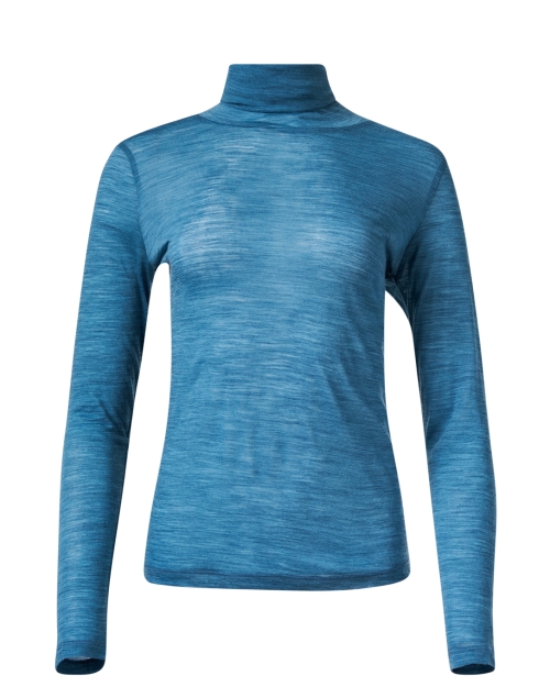 Product image - WHY CI - Blue Wool Blend Turtleneck Top