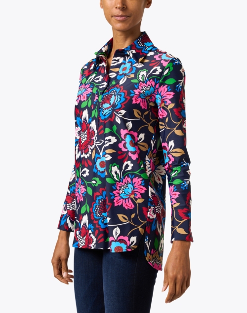 Front image - Jude Connally - Hadley Navy Floral Printed Top