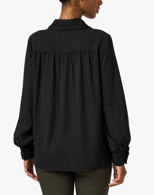 Back image - Weill - Black Boucle Detail Blouse 