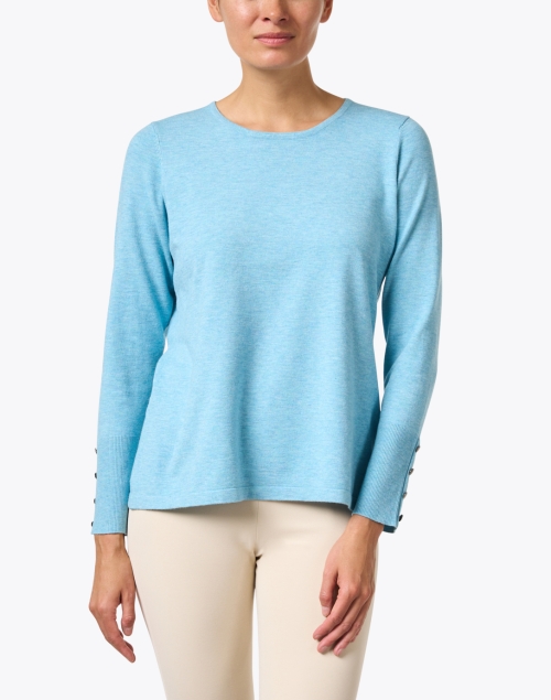 Front image - J'Envie - Blue Crewneck Sweater