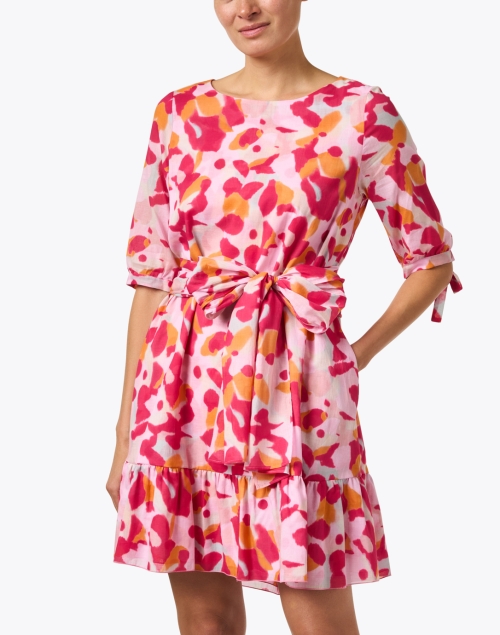 Front image - Rosso35 - Pink and Orange Print Cotton Dress