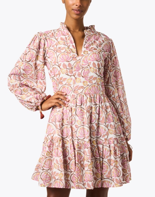 Front image - Oliphant - Montenegro Pink Print Cotton Dress