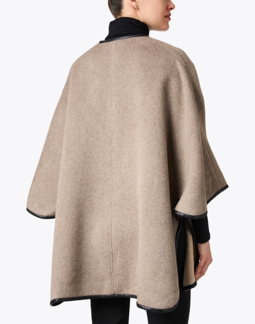 Back image - Weill - Taupe Wool Blend Cape