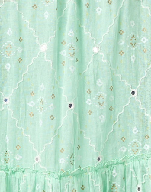 Fabric image - Juliet Dunn - Mint Green and Gold Mosaic Print Dress