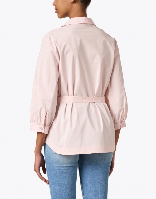 Back image - Peserico - Pink Belted Cotton Poplin Top