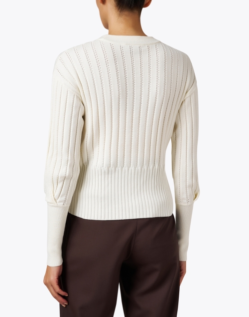 Back image - BOSS - Fempali White Pointelle Sweater