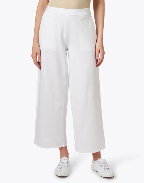 Front image - Eileen Fisher - Ivory Wide Leg Ankle Pant
