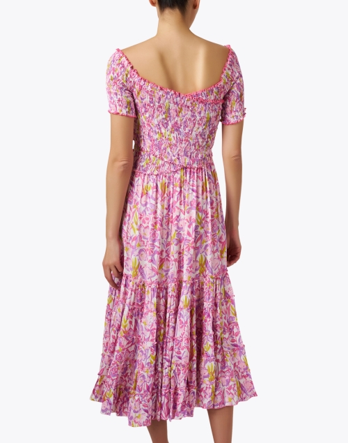 Back image - Poupette St Barth - Soledad Pink Floral Cotton Dress