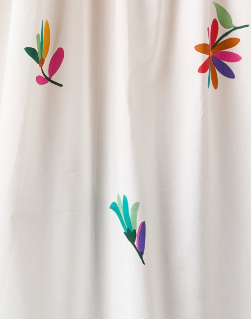 Fabric image - Rosso35 - White Bird Print Cotton Blouse