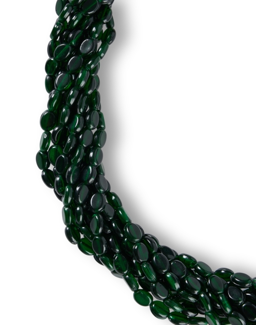 Front image - Kenneth Jay Lane - Green Multi Strand Necklace