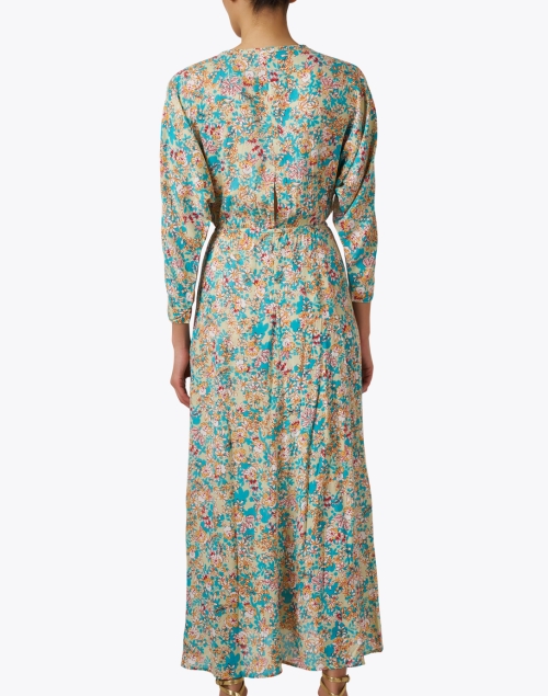 Back image - Poupette St Barth - Ilona Green Floral Print Dress