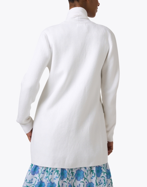Back image - Burgess - White Cotton Silk Travel Coat