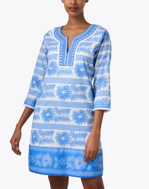 Front image - Bella Tu - Blue Print Cotton Tunic Dress