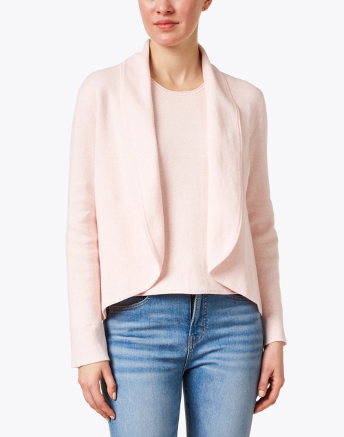 Front image - Burgess - Leah Pink Cotton Cashmere Cardigan