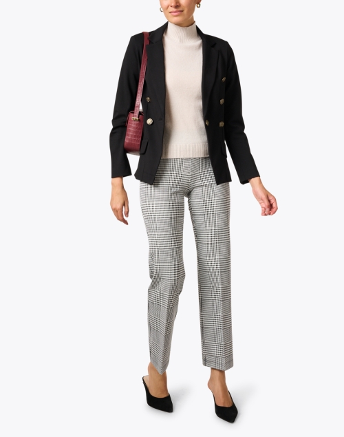Jules Black and White Plaid Knit Pull On Pant 