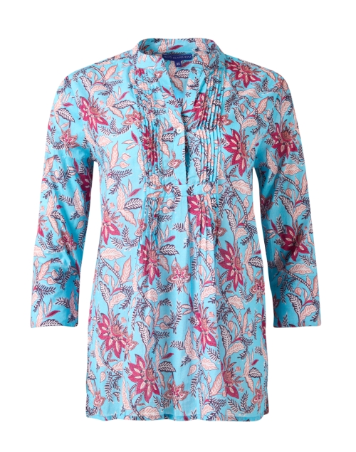 Product image - Ro's Garden - Arles Blue Floral Print Cotton Top