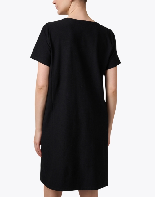Back image - Eileen Fisher - Black Jewel Neck Dress