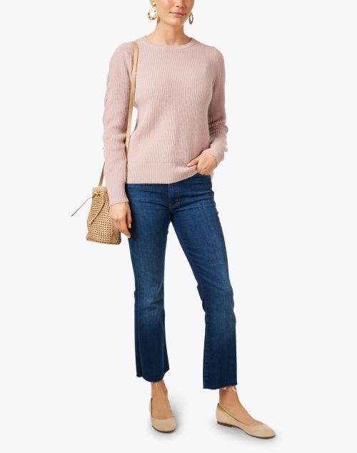 Hawkes Lilac Pointelle Sleeve Sweater