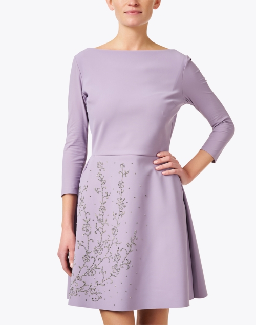 Front image - Chiara Boni La Petite Robe - Aldoio Purple Embellished Dress