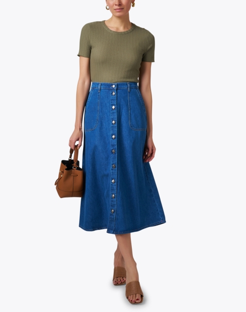 Gerri Blue Denim Midi Skirt 