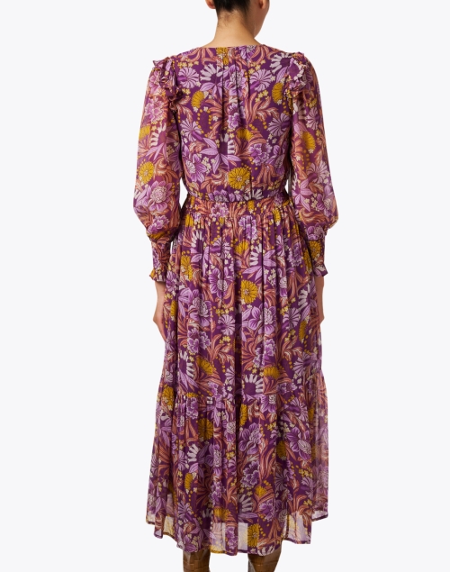 Back image - Banjanan - Pearl Violet Floral Cotton Dress