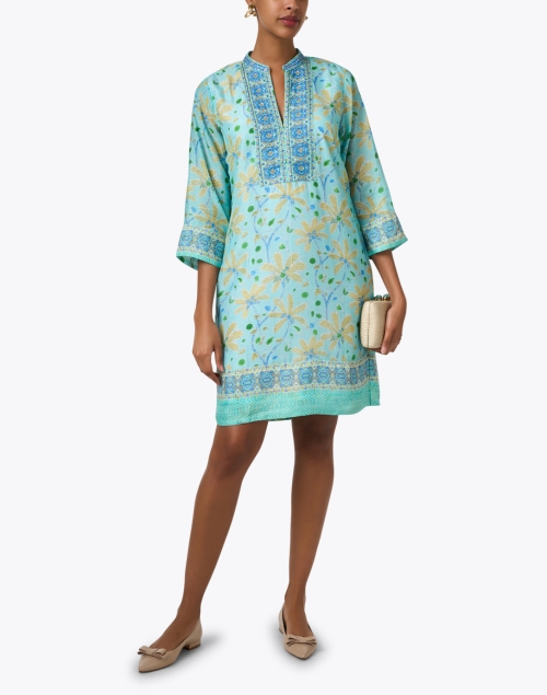 Turquoise Print Tunic Dress