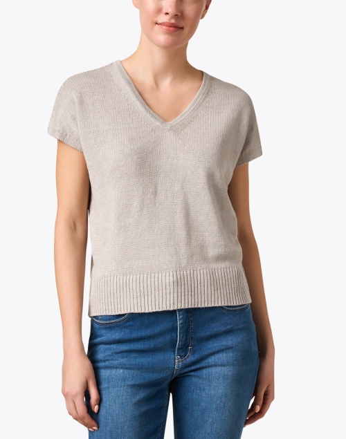 Front image - Kinross - Beige Linen Sweater