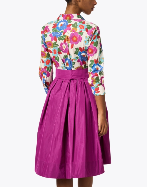 Back image - Sara Roka - Elenat Purple Multi Floral Dress