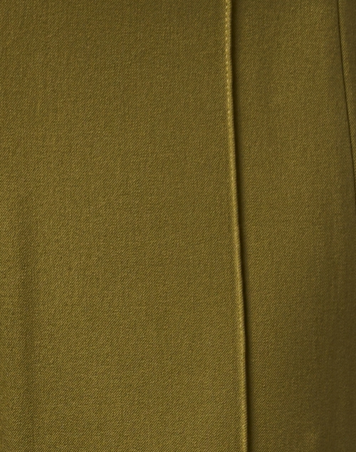 Fabric image - Lafayette 148 New York - Gramercy Olive Green Stretch Pintuck Pant