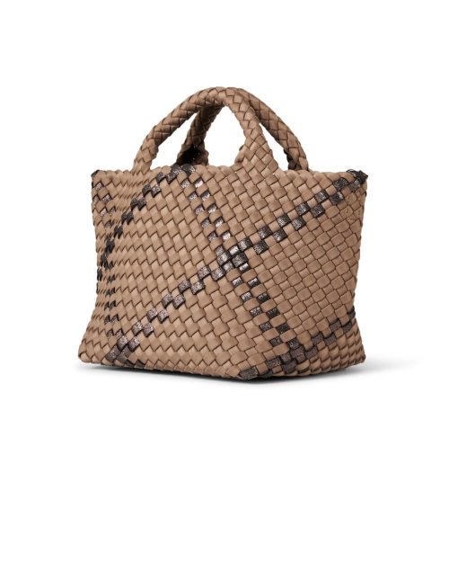 Front image - Naghedi - St. Barths Mini Brown Plaid Woven Handbag