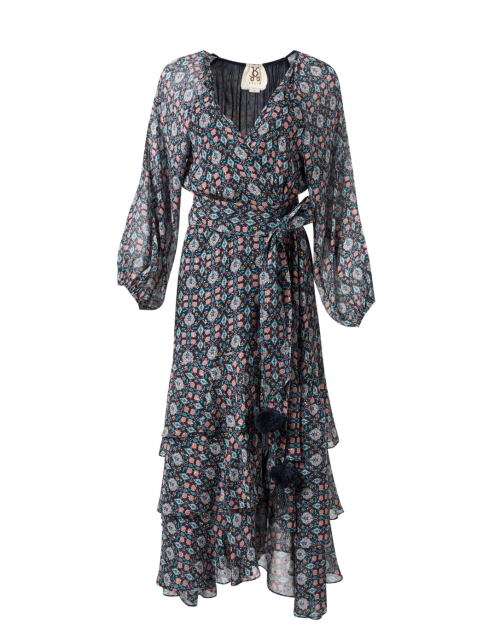 Product image - Figue - Frederica Navy Multi Print Silk Dress 