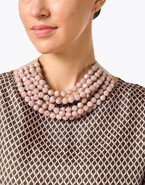 Bella Dusty Pink Multistrand Necklace
