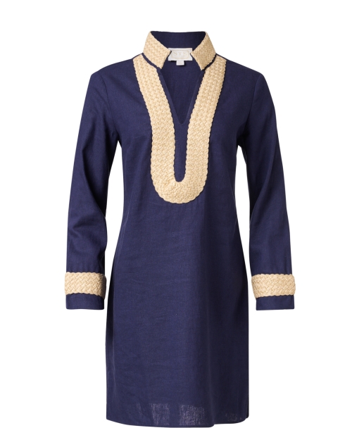 Product image - Sail to Sable - Navy and Gold Linen Tunic Dress